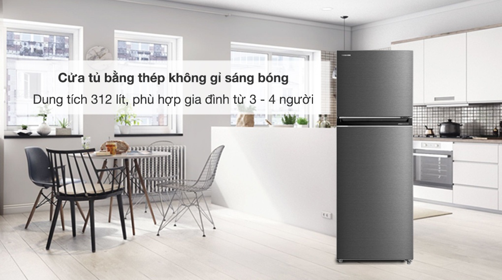 Tủ Lạnh Toshiba Inverter 312 Lít GR-RT416WE-PMV(58)-MM - tổng quan thiết kế
